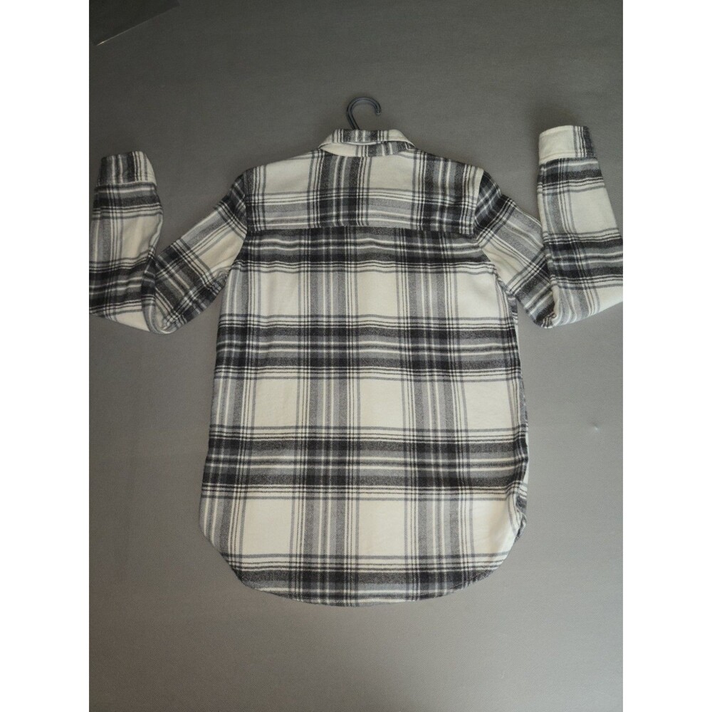 American Eagle Outfitters Flannel Shirt Small Black White Plaid Classic Fit Soft - Picture 9 of 10